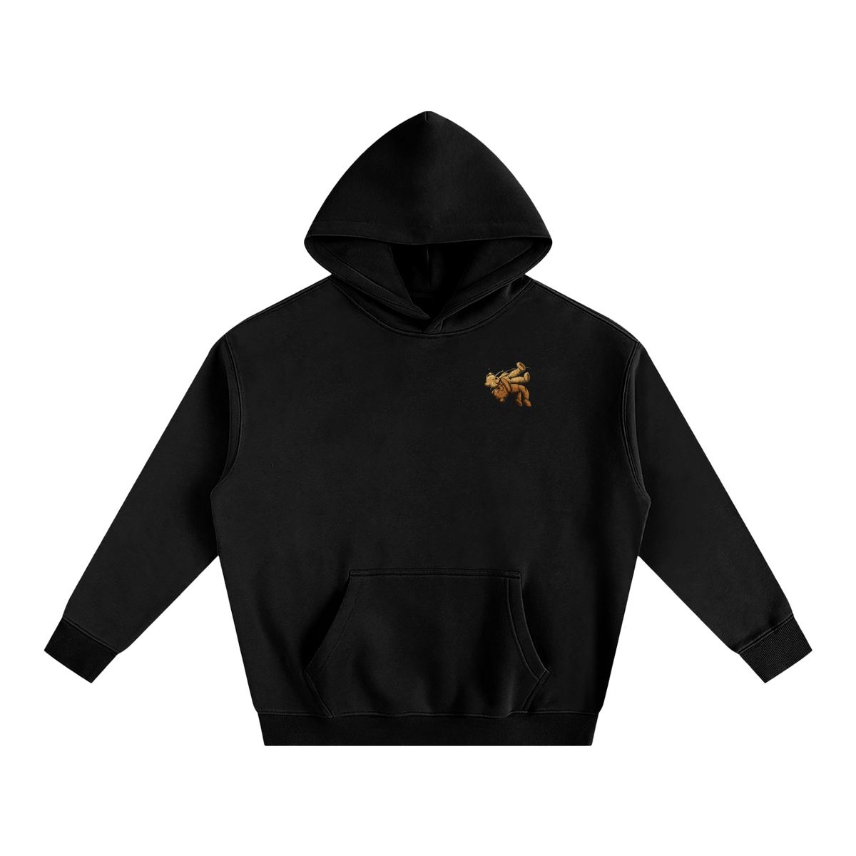 Sweat à capuche oversize noir avec ourson