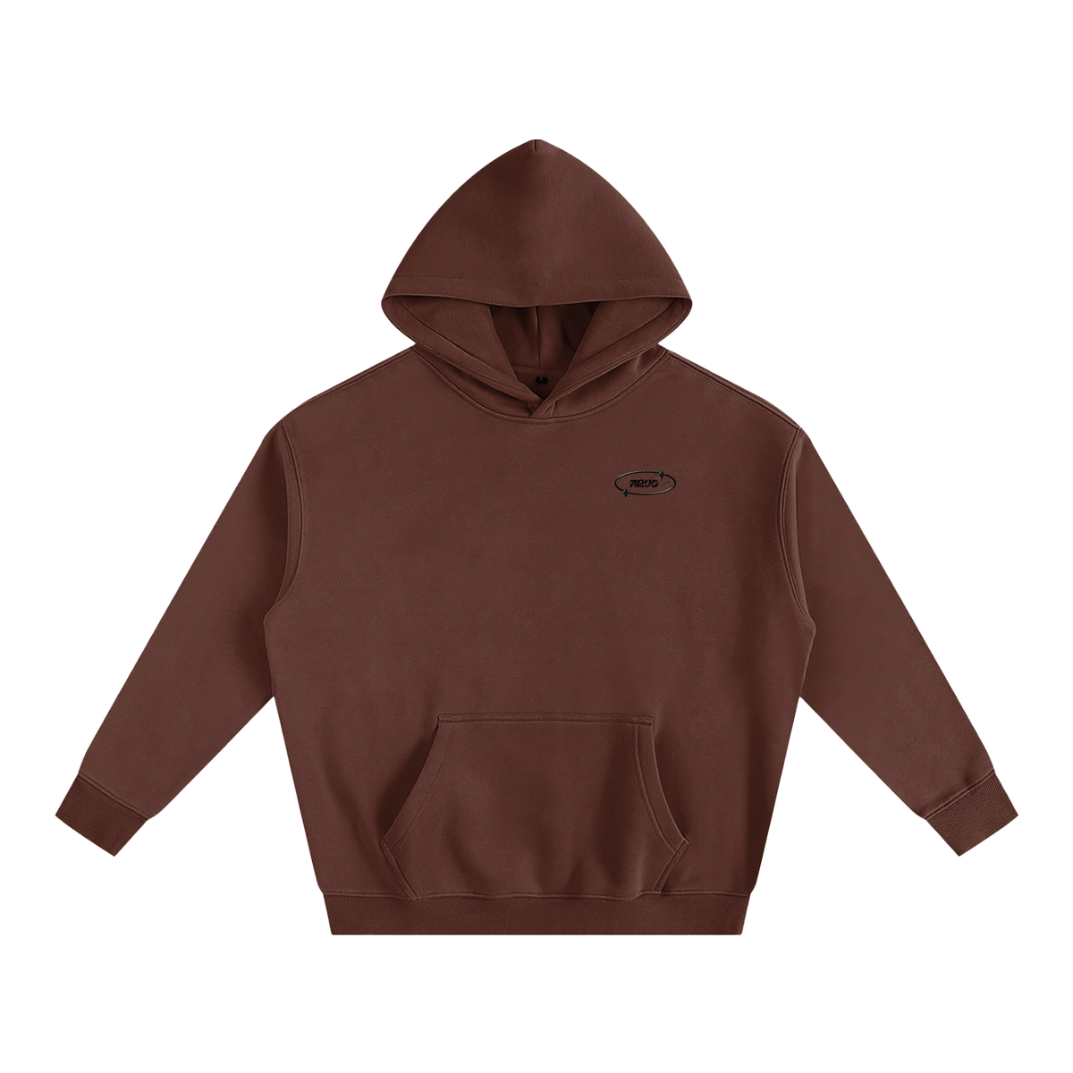 Sweat à capuche oversize molletonné – Arvo – coloris café