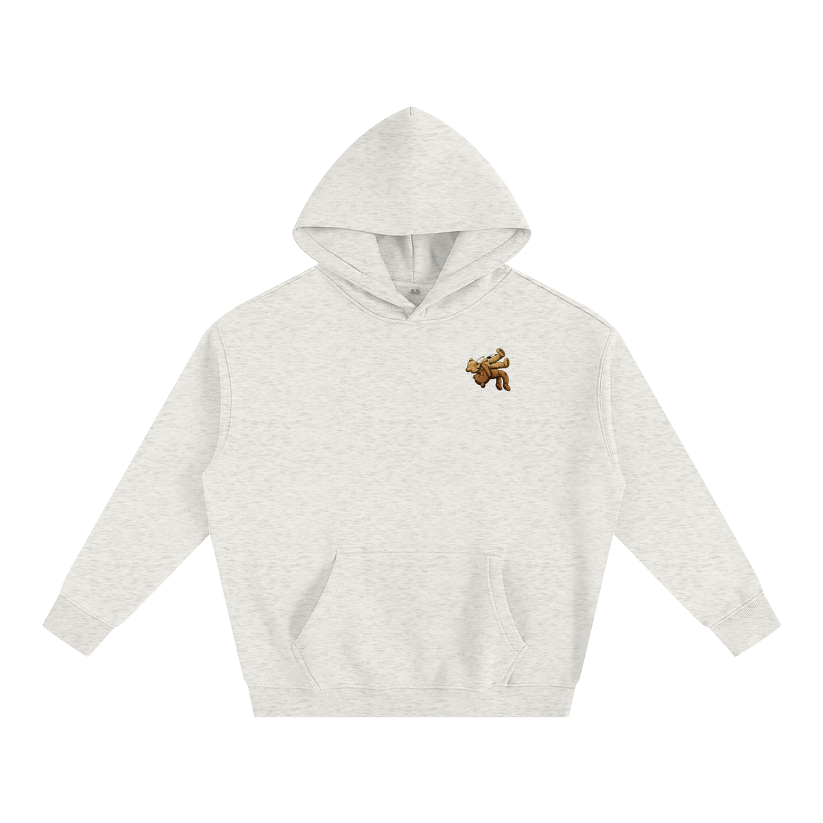Sweat à capuche oversize molletonné – Teddy – coloris gris avoine