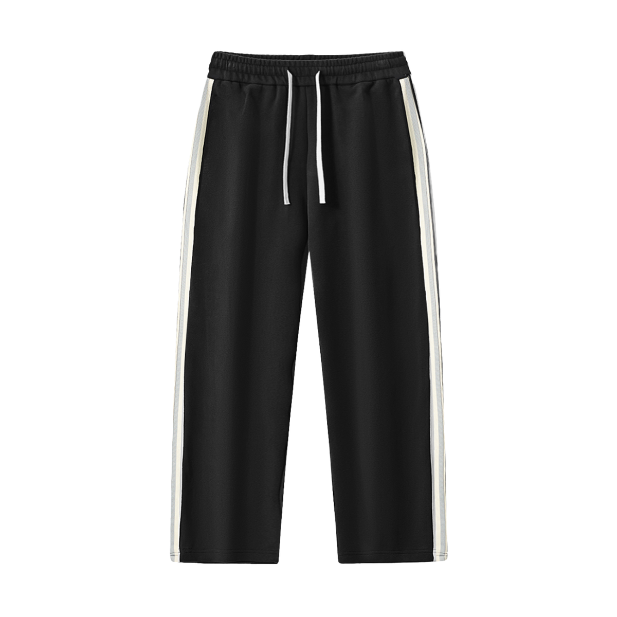 Jogging droit à bandes latérales – coloris noir