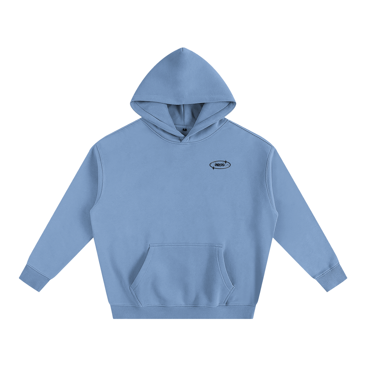 Sweat à capuche oversize molletonné – Arvo – coloris bleu moyen