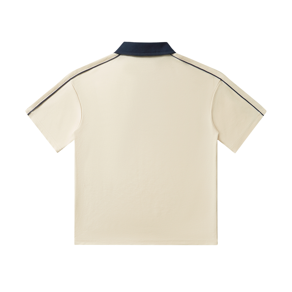 Polo col contrasté – Dragon – coloris crème
