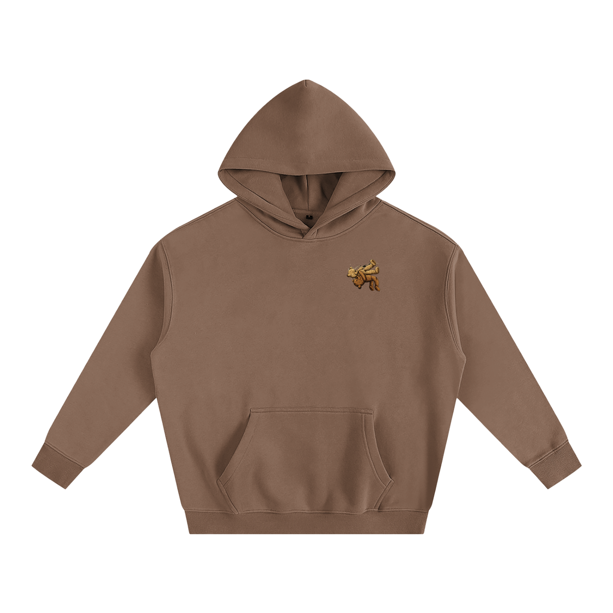 Sweat à capuche oversize molletonné – Teddy – coloris marron