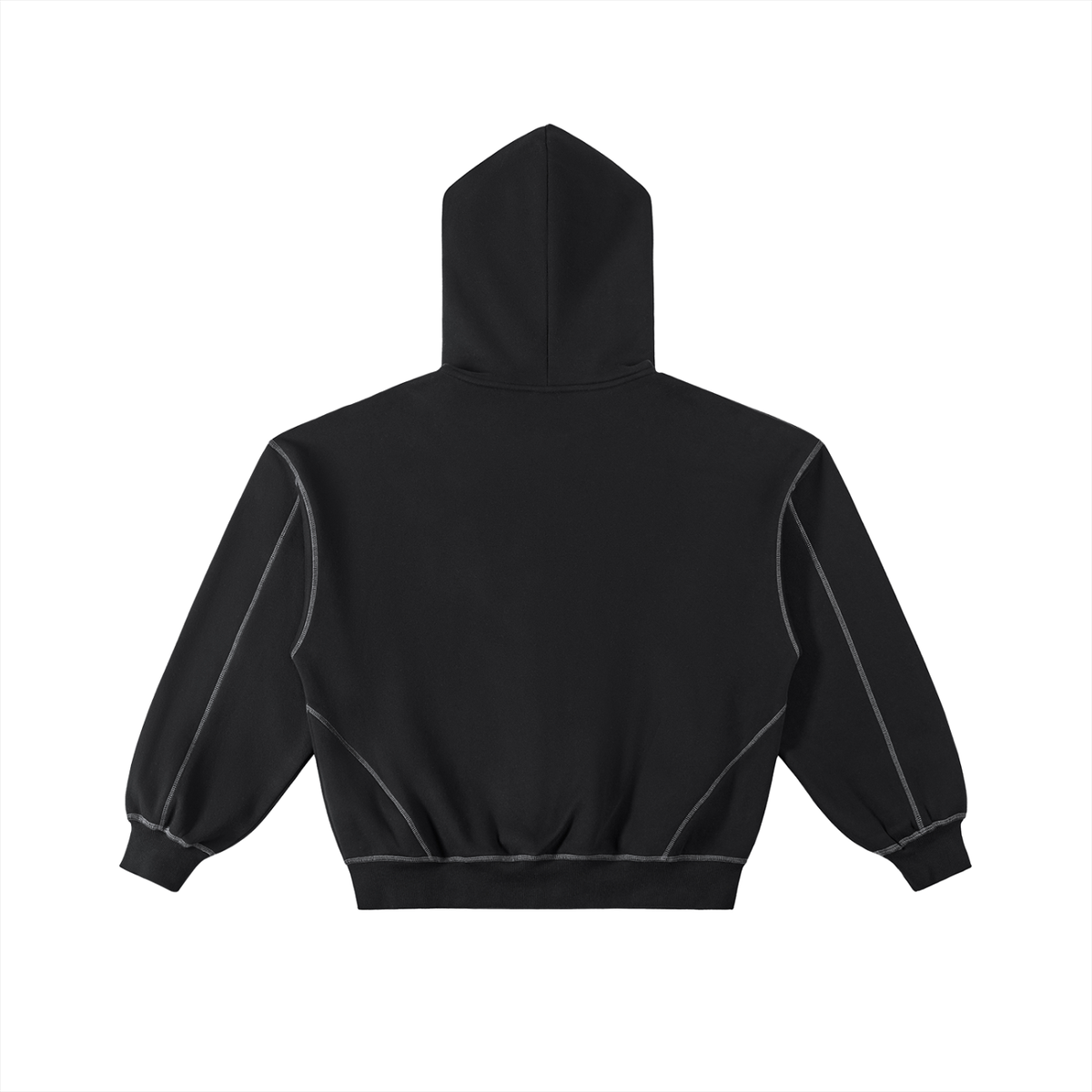 Veste zippée boxy à surpiqûres – Arvo – coloris noir