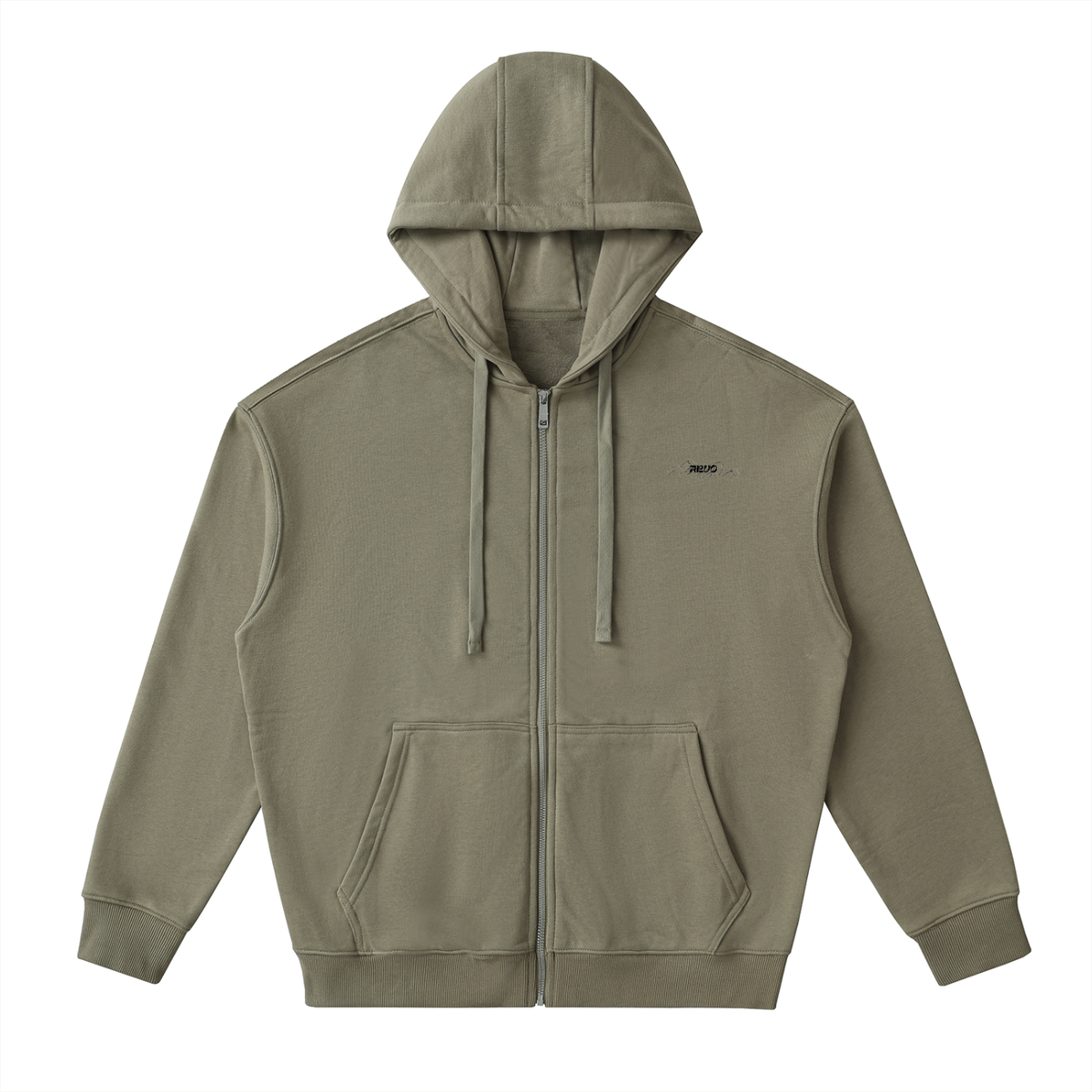 Veste zippée à capuche coton – Sommets – coloris vert sauge