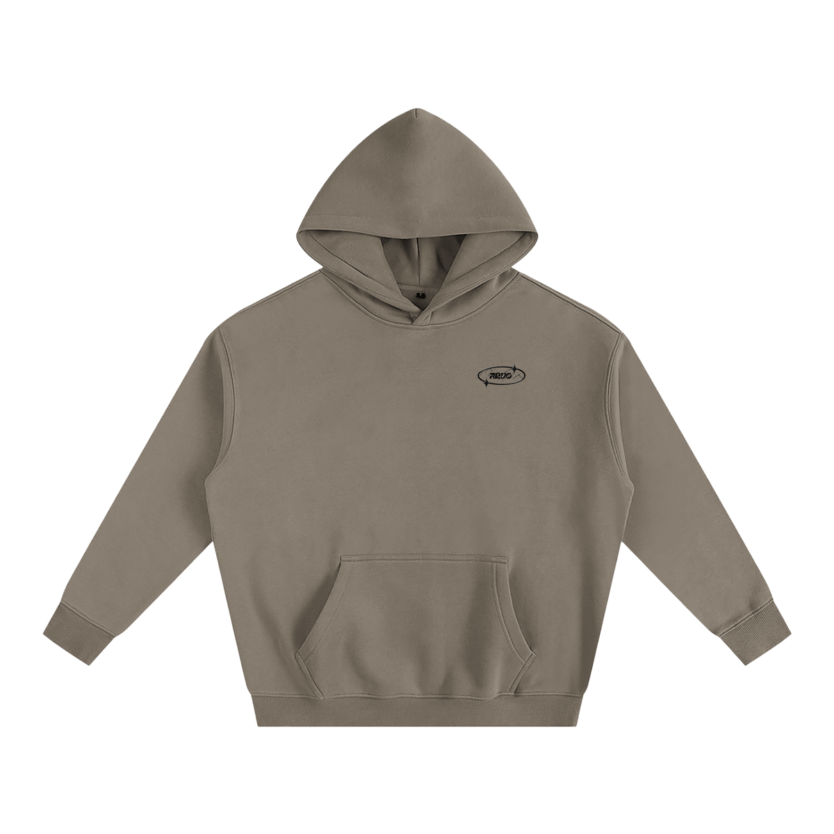 Sweat à capuche oversize molletonné – Arvo – coloris taupe