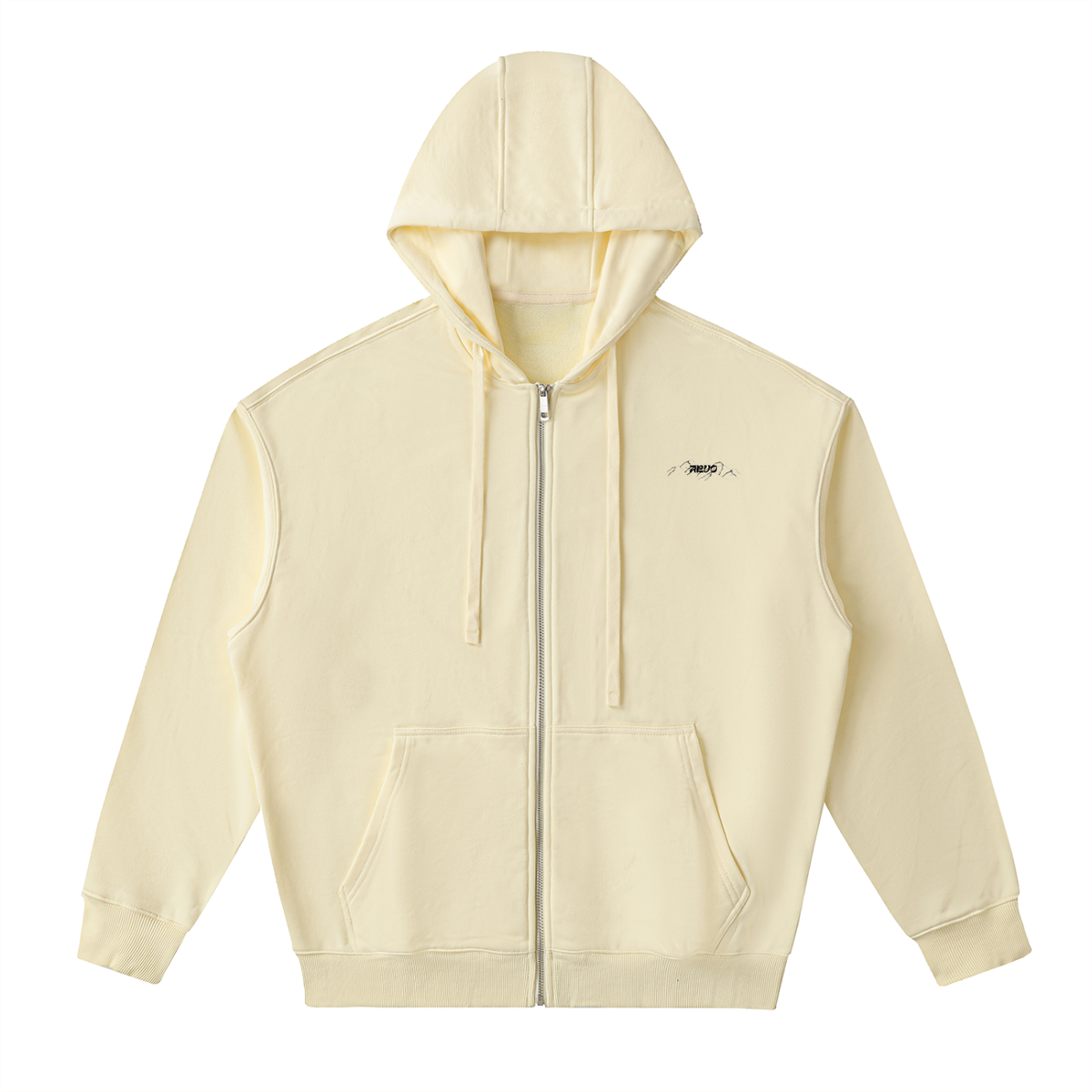 Veste zippée à capuche coton – Sommets – coloris crème