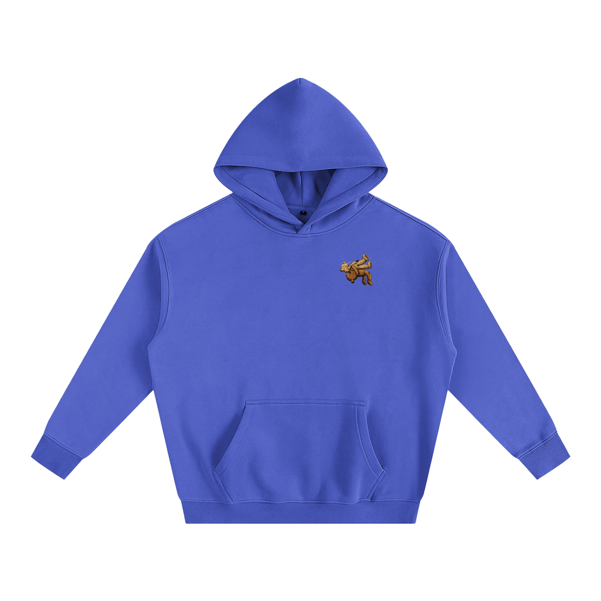 Sweat à capuche oversize molletonné – Teddy – coloris bleu Klein