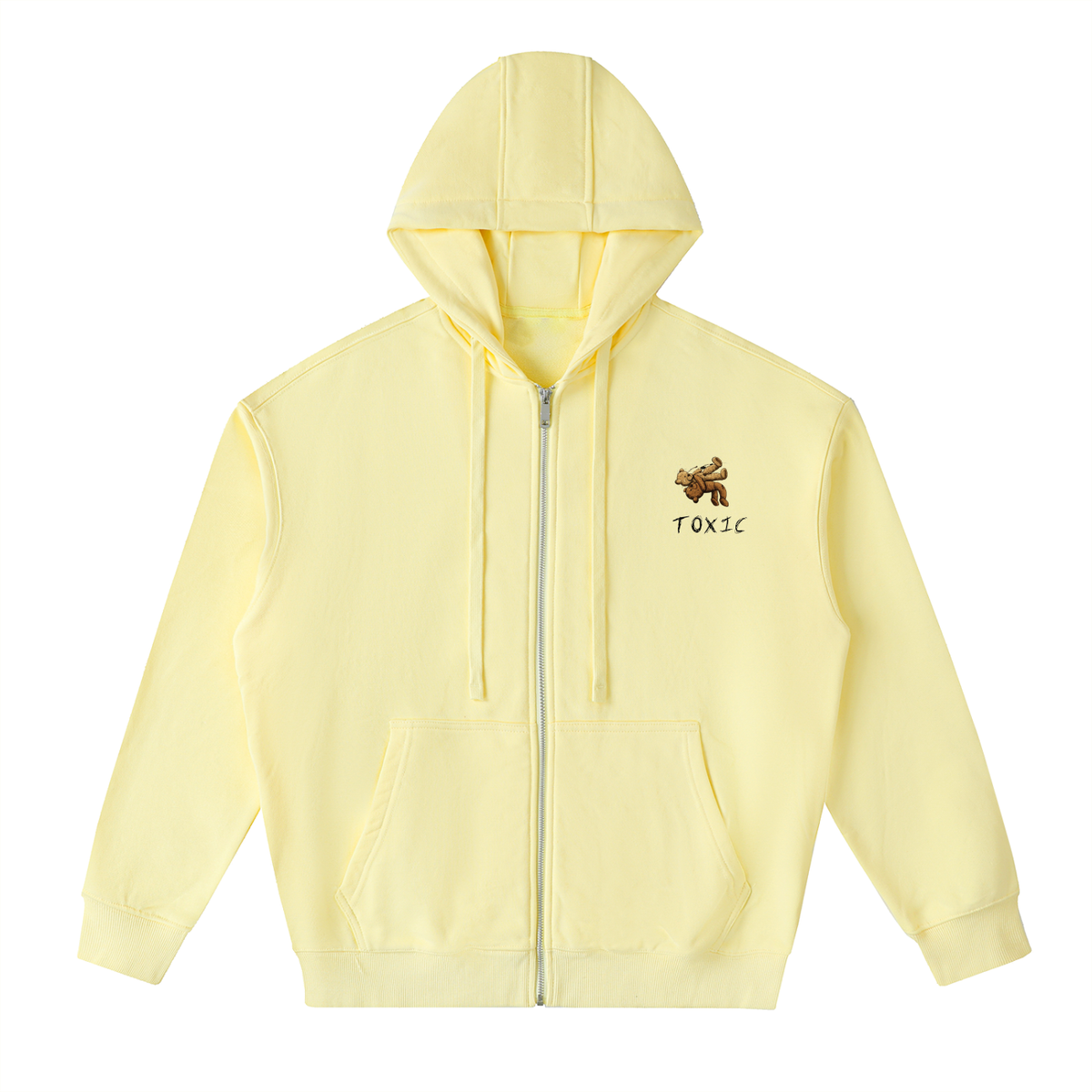 Veste zippée à capuche coton – Toxic Teddy – coloris jaune