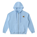 Veste zippée à capuche coton – Teddy – coloris bleu ciel