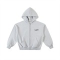 Veste zippée boxy à surpiqûres – Arvo – coloris gris chiné