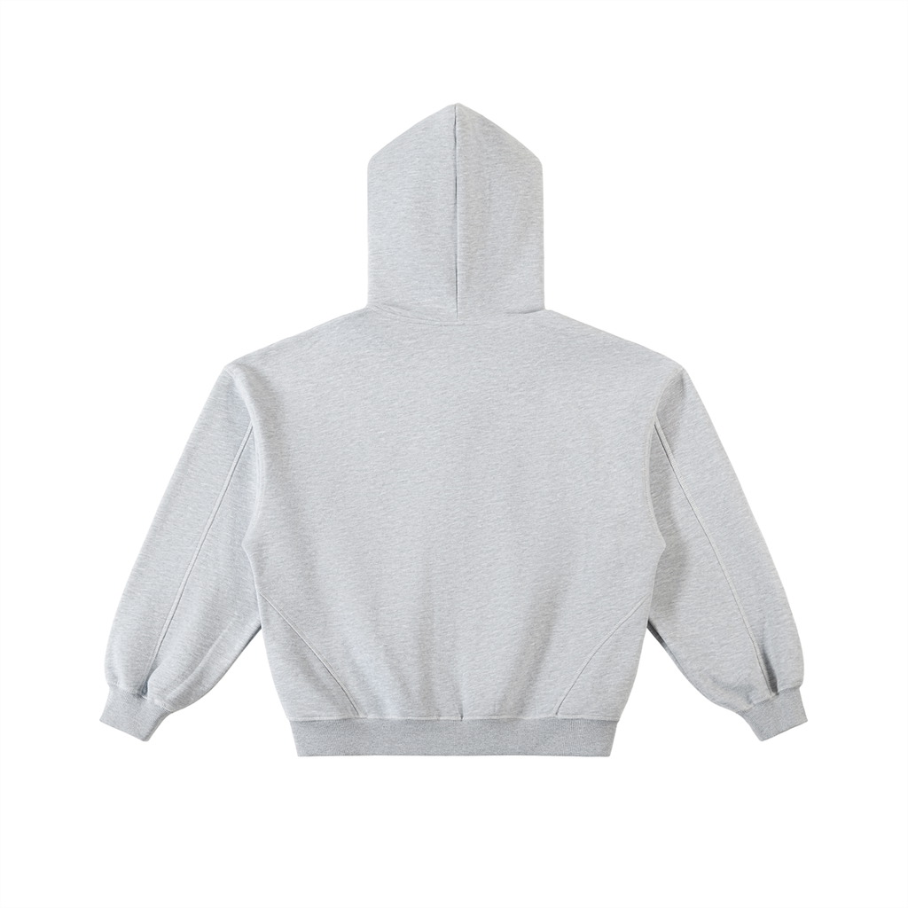 Veste zippée boxy à surpiqûres – Arvo – coloris gris chiné