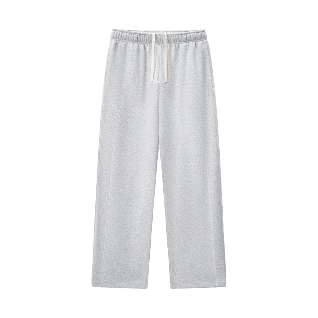 Jogging molletonné à surpiqûres – coloris gris chiné
