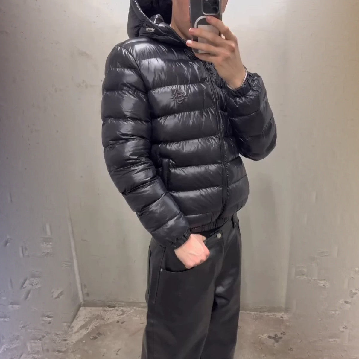 Apex Camo Puffer Jacket – noir brillant