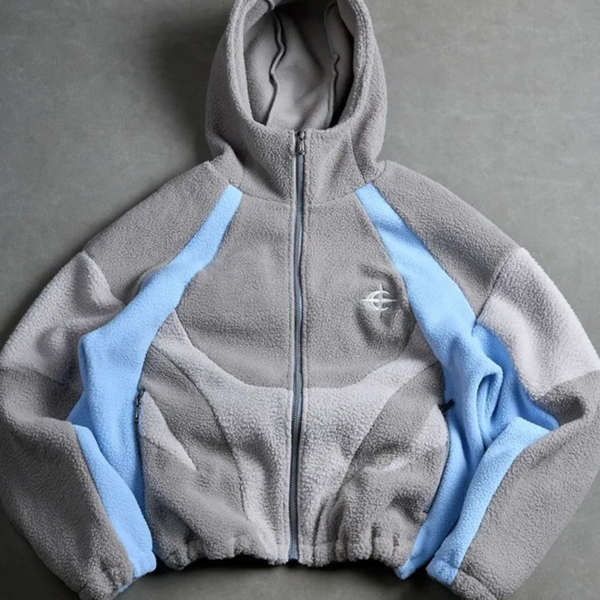 Apex Fleece Panel Jacket – gris / bleu ciel