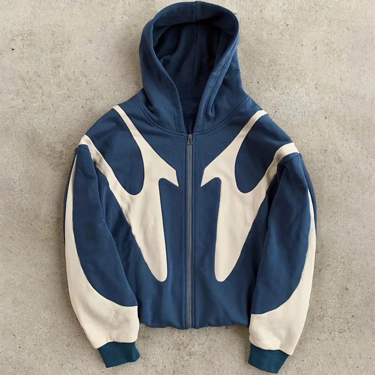 Apex Panel Zip Hoodie – bleu marine / crème
