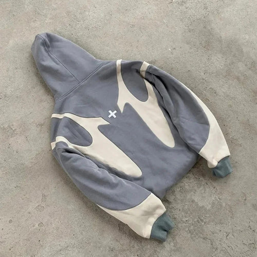 Apex Panel Zip Hoodie – gris / crème