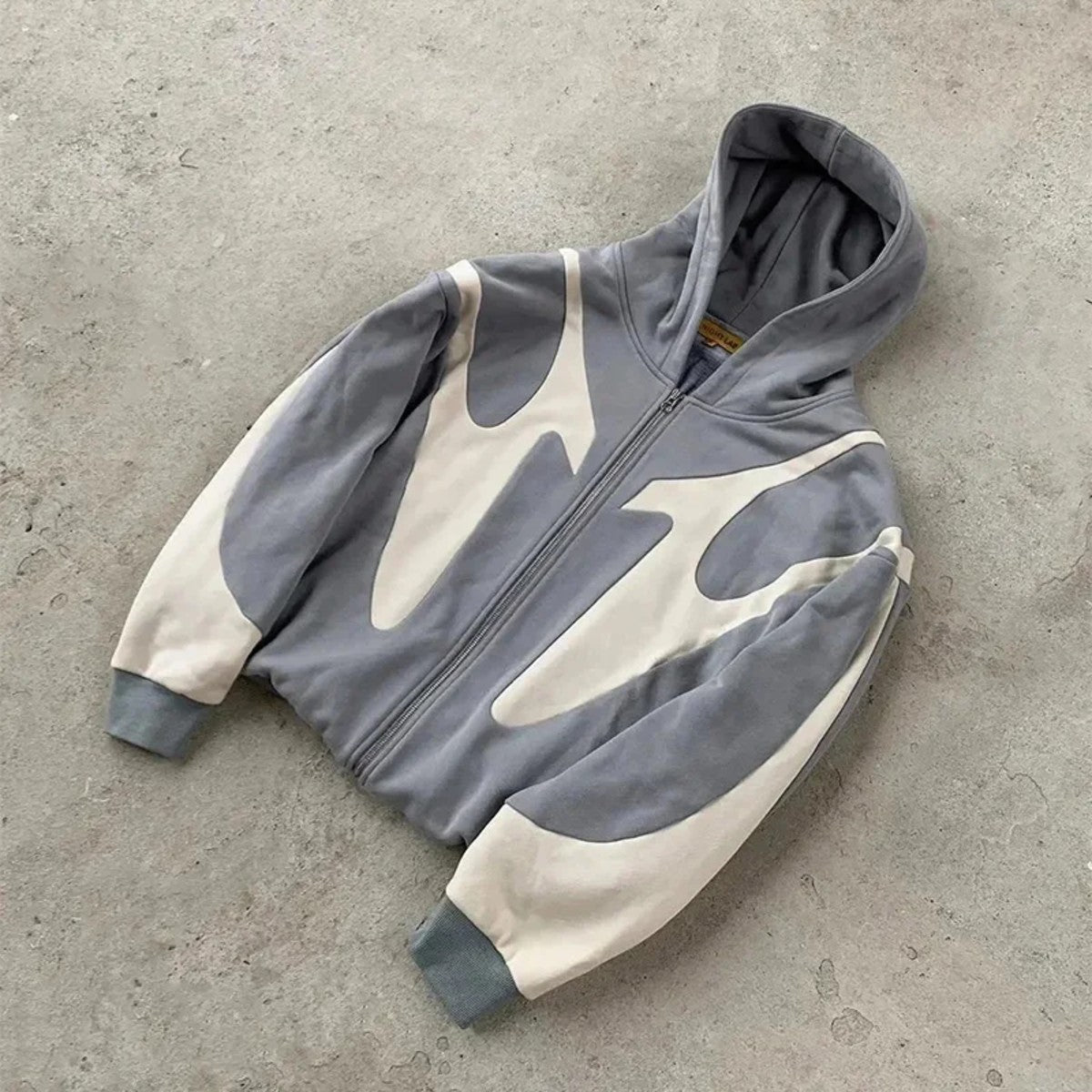 Apex Panel Zip Hoodie – gris / crème