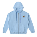 Veste zippée à capuche coton – Toxic Teddy – coloris bleu ciel