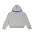 Veste zippée boxy capuche à carreaux – coloris gris chiné