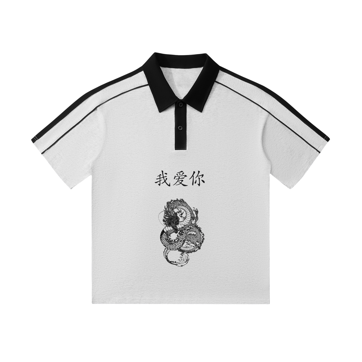 Polo col contrasté – Dragon – coloris gris perle