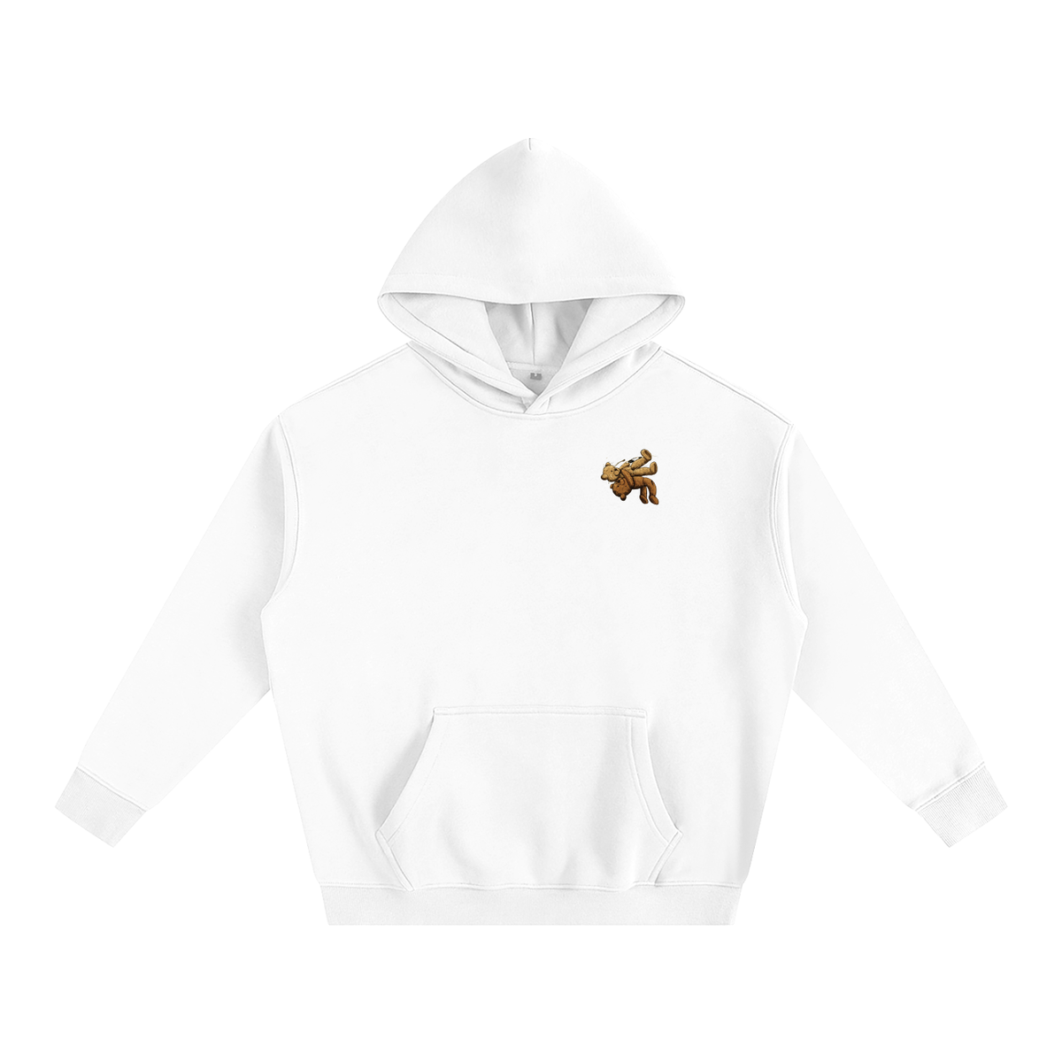 Sweat à capuche oversize molletonné – Teddy – coloris blanc