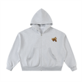 Veste zippée boxy extra-épaisse – Teddy – coloris gris chiné