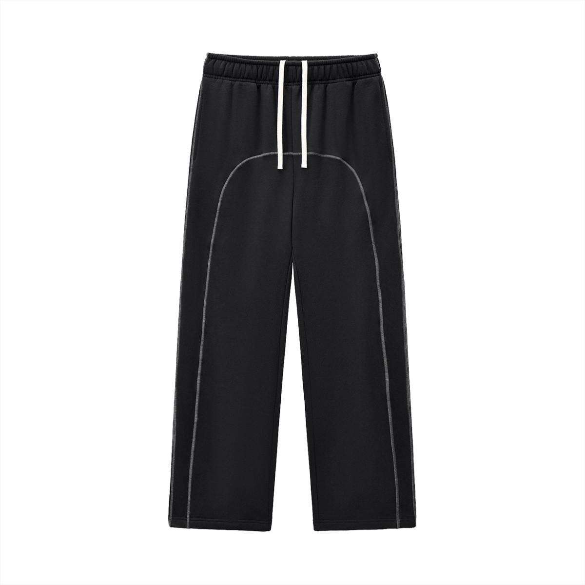 Jogging molletonné à surpiqûres – coloris noir