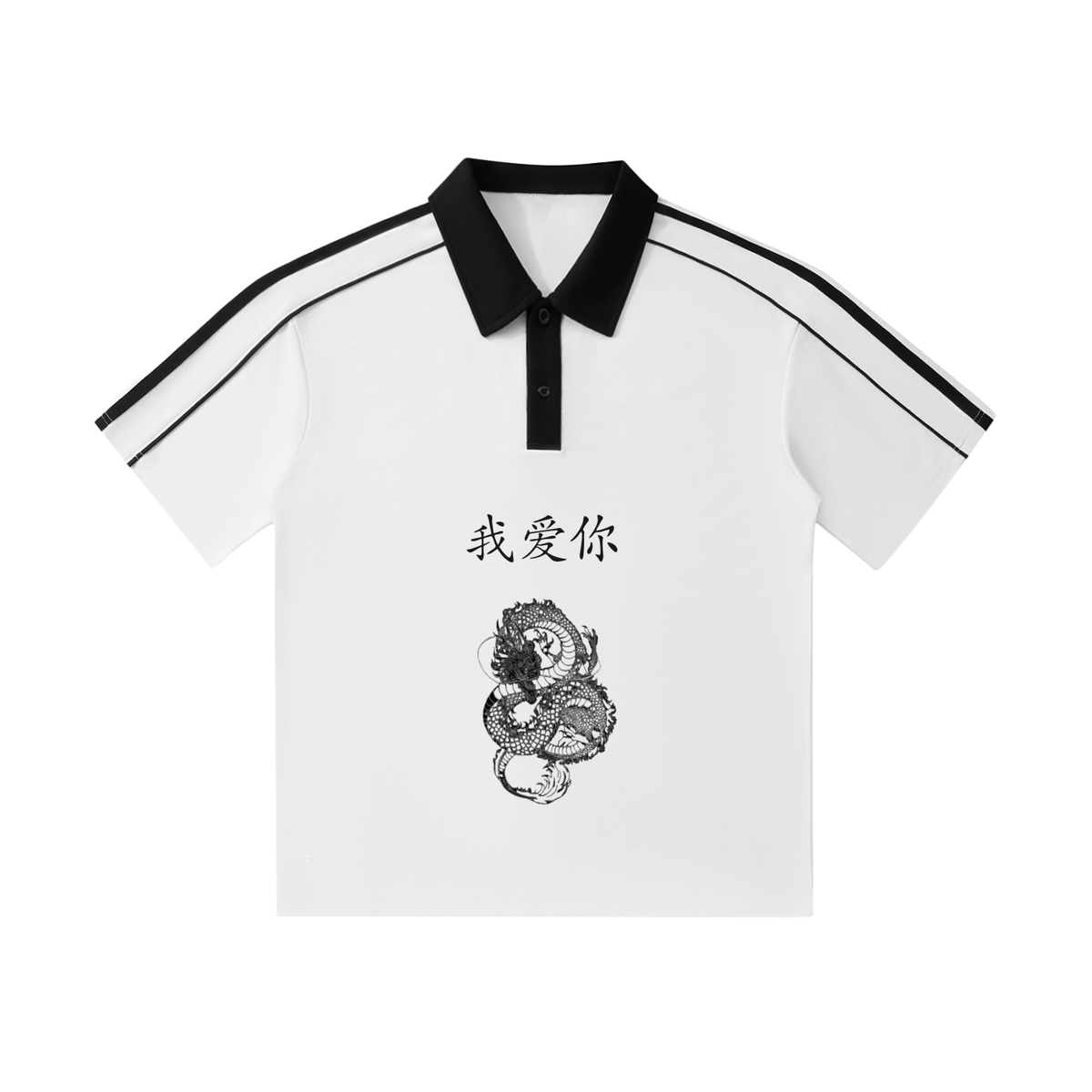 Polo col contrasté – Dragon – coloris blanc