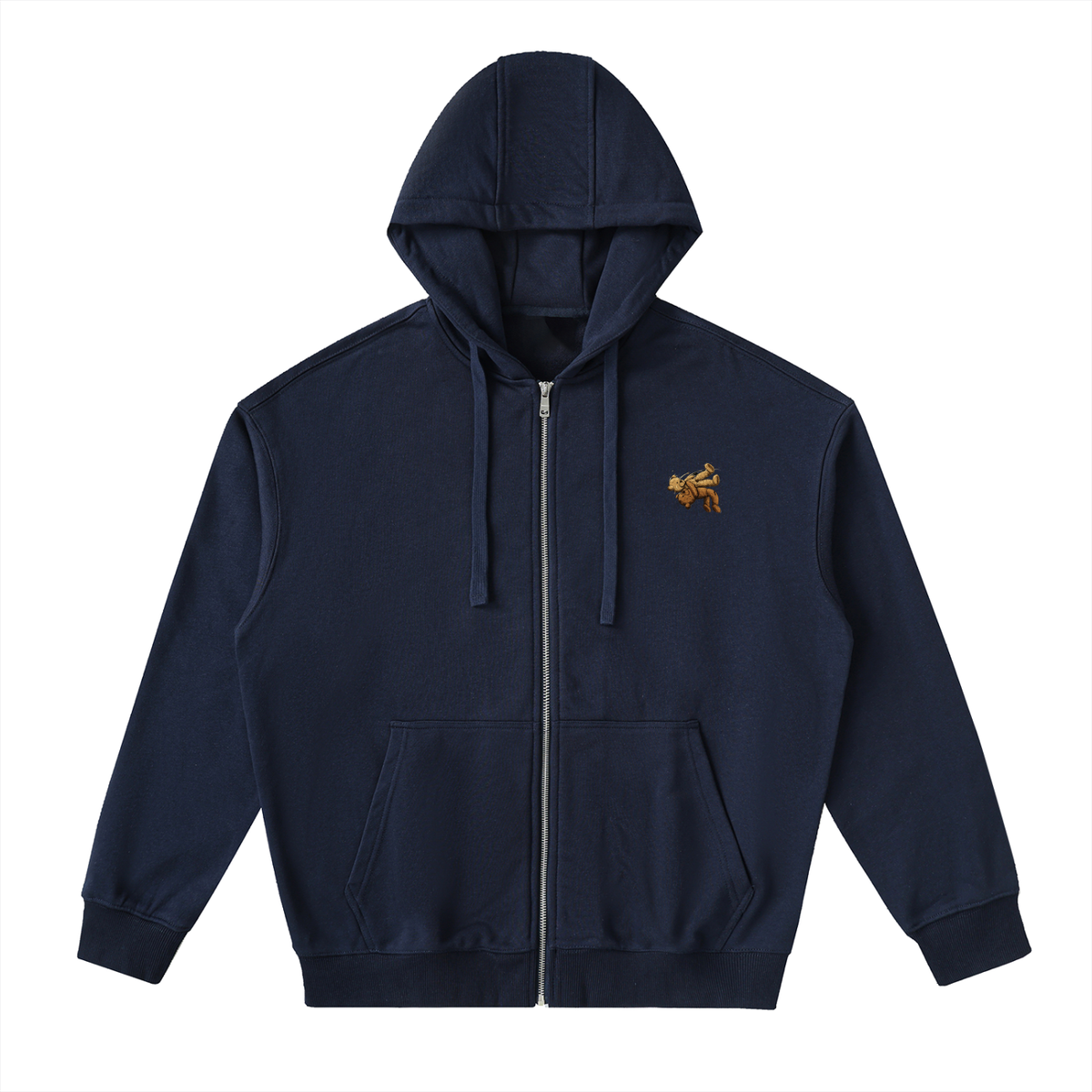Veste zippée à capuche coton – Teddy – coloris bleu marine