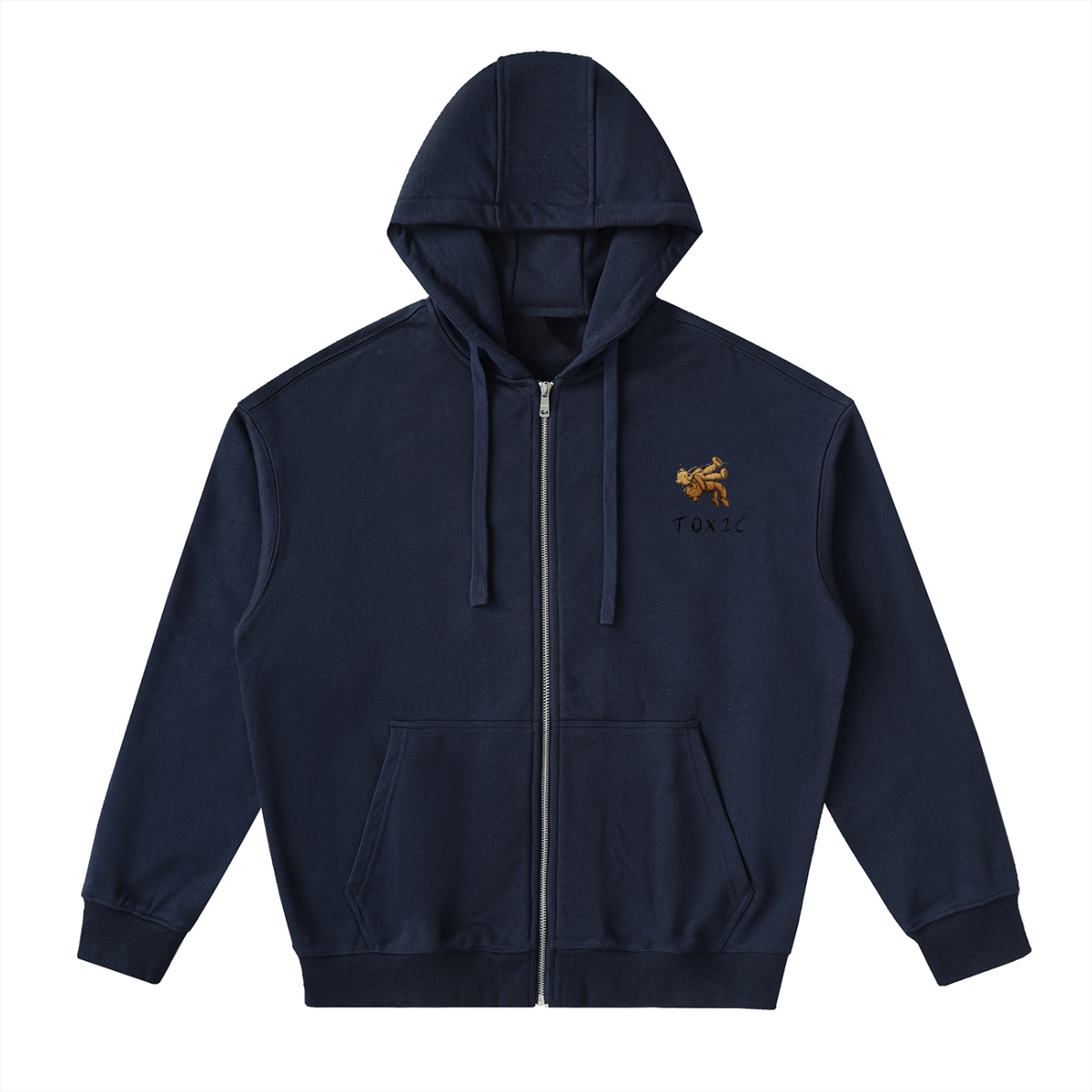 Veste zippée à capuche coton – Toxic Teddy – coloris bleu marine