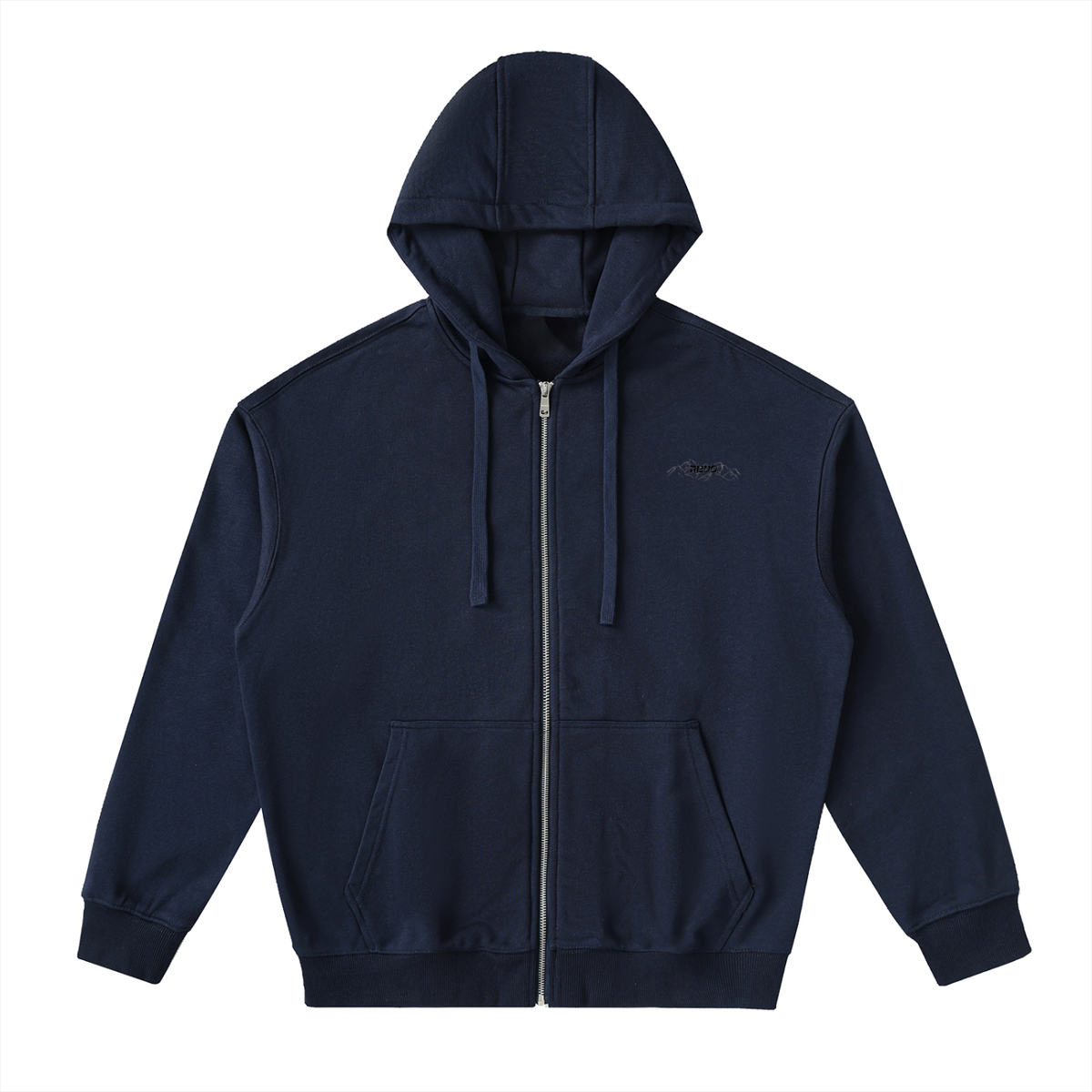 Veste zippée à capuche coton – Sommets – coloris bleu marine