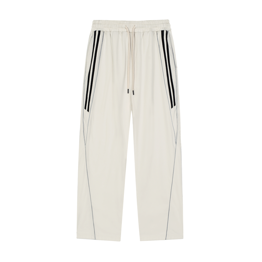 Jogging droit à bandes réfléchissantes – Teddy – coloris blanc grisé