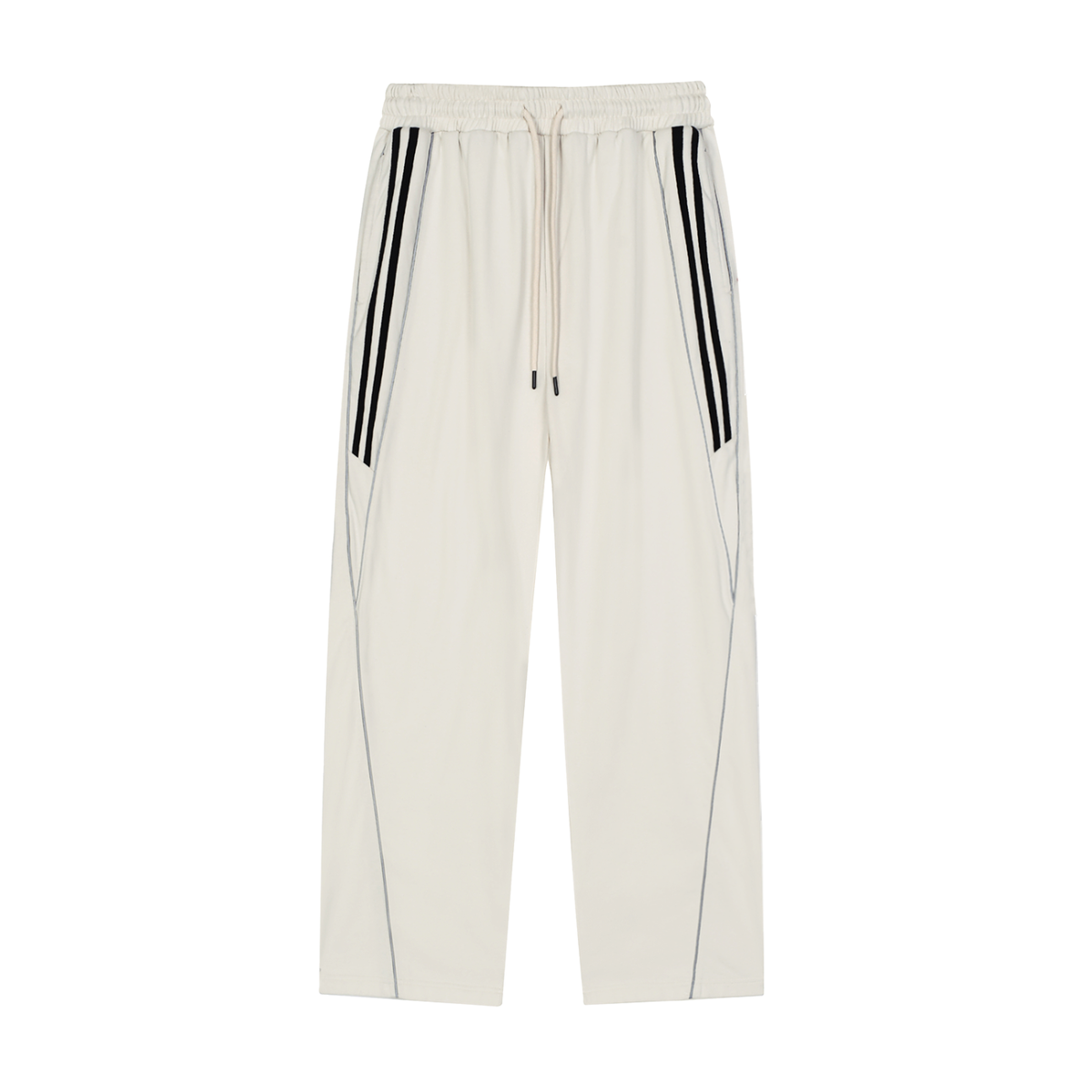 Jogging droit à bandes réfléchissantes – Teddy – coloris blanc grisé